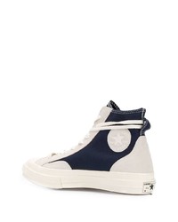 Baskets montantes en toile bleu marine et blanc Converse