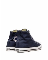 Baskets montantes en toile bleu marine et blanc Converse