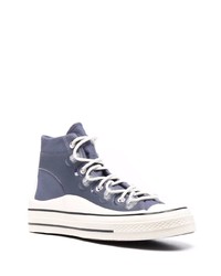 Baskets montantes en toile bleu marine et blanc Converse