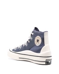 Baskets montantes en toile bleu marine et blanc Converse