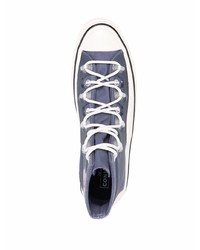 Baskets montantes en toile bleu marine et blanc Converse