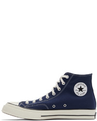 Baskets montantes en toile bleu marine et blanc Converse