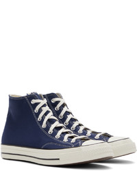 Baskets montantes en toile bleu marine et blanc Converse