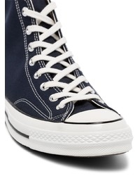 Baskets montantes en toile bleu marine Converse