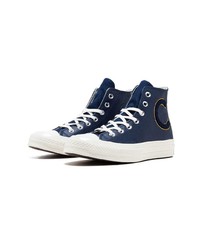 Baskets montantes en toile bleu marine Converse