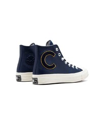 Baskets montantes en toile bleu marine Converse