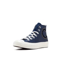 Baskets montantes en toile bleu marine Converse