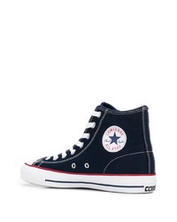 Baskets montantes en toile bleu marine Converse