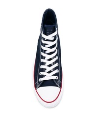 Baskets montantes en toile bleu marine Converse