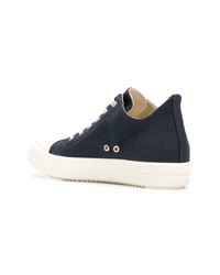 Baskets montantes en toile bleu marine Rick Owens DRKSHDW