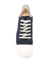 Baskets montantes en toile bleu marine Rick Owens DRKSHDW