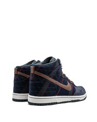 Baskets montantes en toile bleu marine Nike