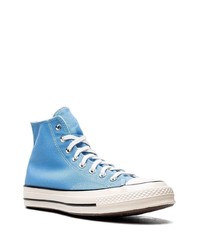 Baskets montantes en toile bleues Converse