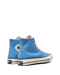 Baskets montantes en toile bleues Converse