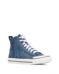 Baskets montantes en toile bleues Diesel