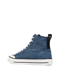 Baskets montantes en toile bleues Diesel