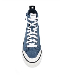 Baskets montantes en toile bleues Diesel