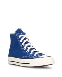 Baskets montantes en toile bleues Converse