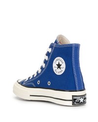 Baskets montantes en toile bleues Converse