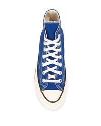 Baskets montantes en toile bleues Converse