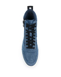 Baskets montantes en toile bleues Diesel