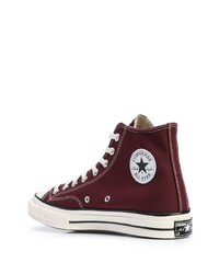 Baskets montantes en toile bordeaux Converse