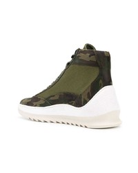 Baskets montantes en toile camouflage olive Filling Pieces