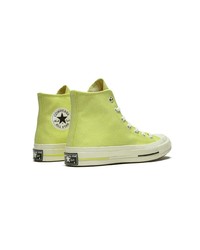 Baskets montantes en toile chartreuses Converse