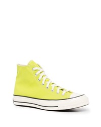 Baskets montantes en toile chartreuses Converse