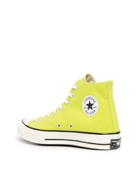 Baskets montantes en toile chartreuses Converse