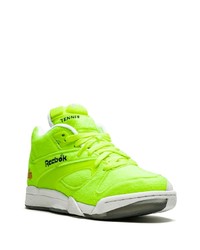 Baskets montantes en toile chartreuses Reebok