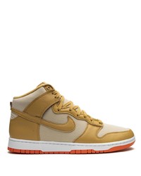 Baskets montantes en toile dorées Nike