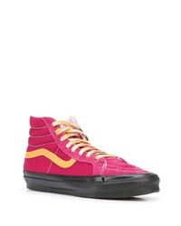 Baskets montantes en toile fuchsia Vans