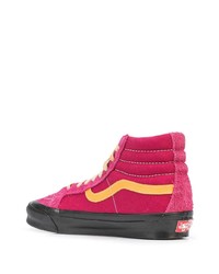 Baskets montantes en toile fuchsia Vans