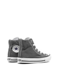 Baskets montantes en toile gris foncé Converse