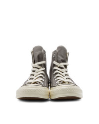 Baskets montantes en toile gris foncé Converse