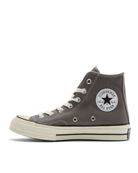 Baskets montantes en toile gris foncé Converse