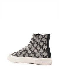 Baskets montantes en toile gris foncé Karl Lagerfeld