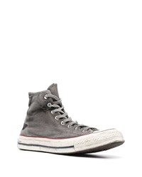 Baskets montantes en toile grises Converse