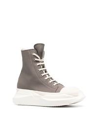 Baskets montantes en toile grises Rick Owens DRKSHDW