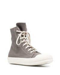 Baskets montantes en toile grises Rick Owens DRKSHDW