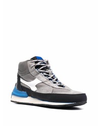 Baskets montantes en toile grises Diadora