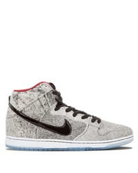 Baskets montantes en toile grises Nike