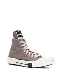 Baskets montantes en toile grises Rick Owens DRKSHDW