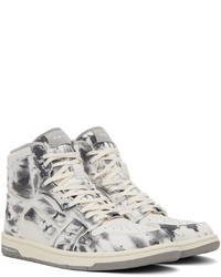 Baskets montantes en toile imprimé tie-dye grises Amiri