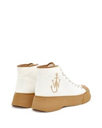 Baskets montantes en toile imprimées beiges JW Anderson