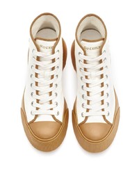 Baskets montantes en toile imprimées beiges JW Anderson