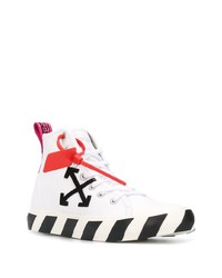 Baskets montantes en toile imprimées blanches et noires Off-White