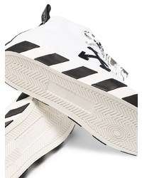 Baskets montantes en toile imprimées blanches et noires Off-White