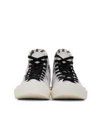 Baskets montantes en toile imprimées blanches et noires McQ Alexander McQueen